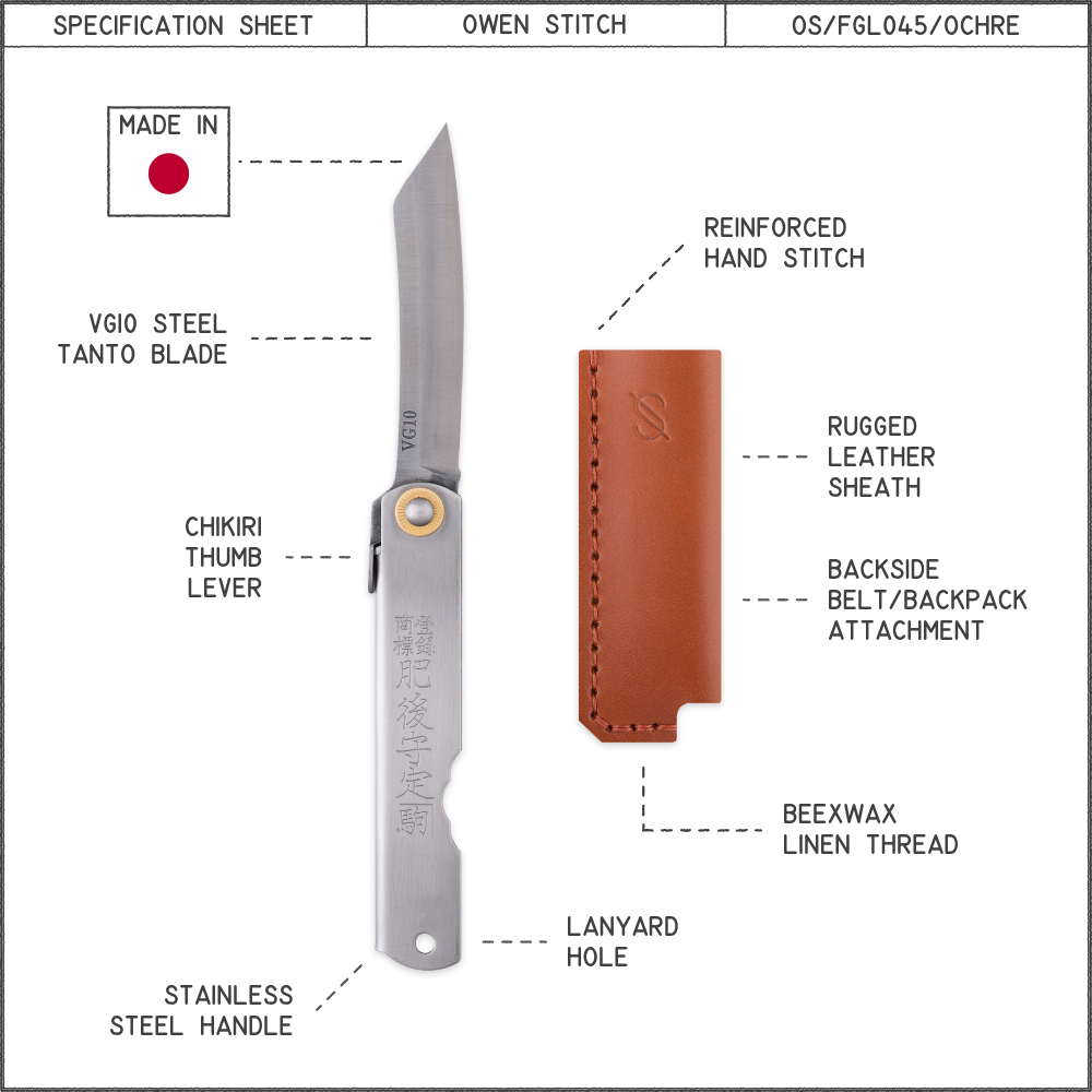 FGL045 Sheath & Higonokami VG10 – Owen Stitch FGL045 Sheath & Higonokami VG10 – Owen Stitch