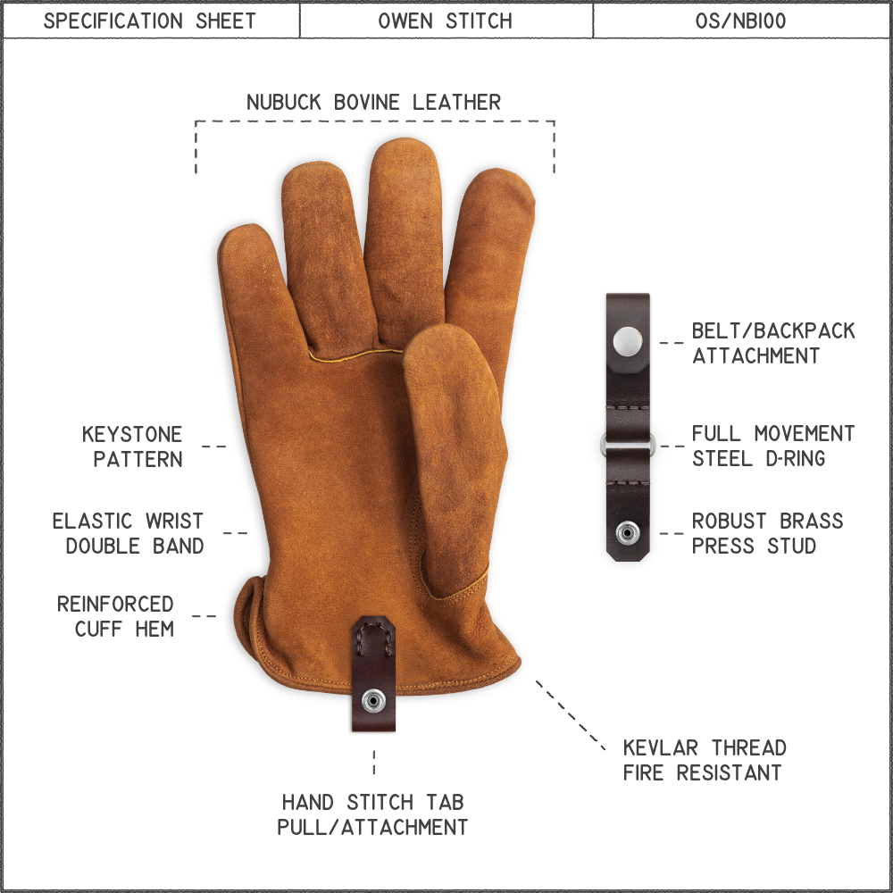 NB100 Nubuck Bovine Leather Gloves – Owen Stitch NB100 Nubuck Bovine Leather Gloves – Owen Stitch